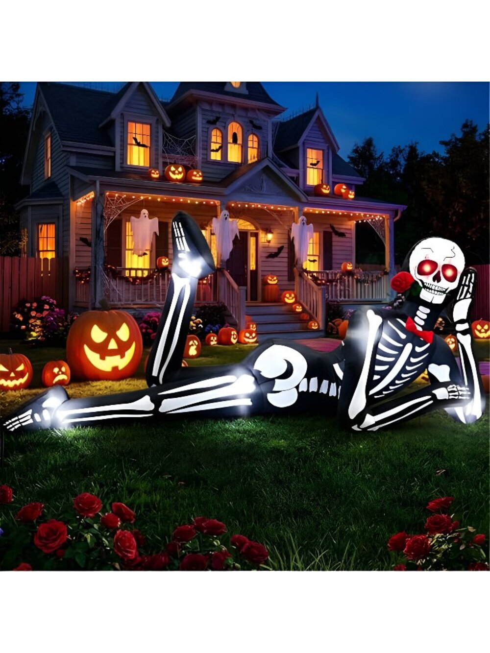 OurWarm 12FT Halloween Inflatables Outdoor Decorations, Inflatable Skeleton
